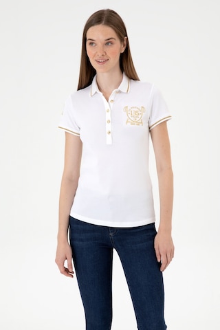 U.S. Polo Assn. Kadın Beyaz Polo Yaka Tişört 50300676-VR013
