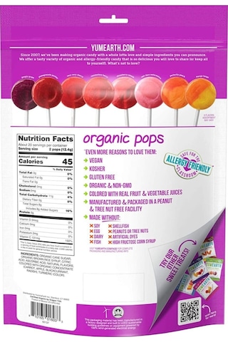 Yume Yumearth Vitamin C Lollipop 40 Allergy Friendly Non