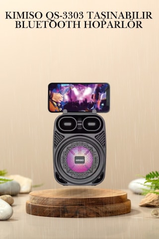 Kimiso Qs-3303 Taşınabilir Bluetooth Hoparlör 8w Güç, 1200 Mah Batarya, Rgb Işıklı