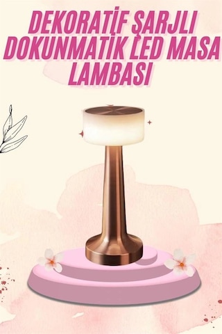 Dekoratif Masa Lambası Dokunmatik Renk Değiştirebilen Gece Lambası Altın 38679364