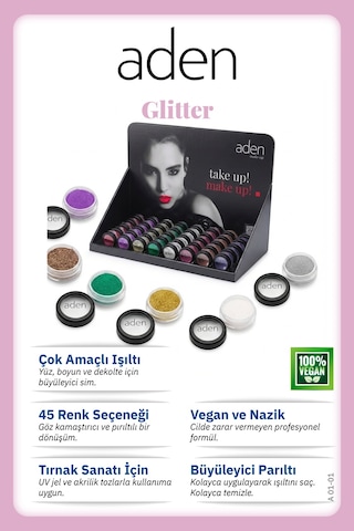 Aden Glitter Powder - Işıltılı Toz Mystic Şeftali 0