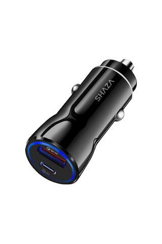 Shaza Sg3001 Pd20w Type-c + Qc3.0 Usb Araç İçi Şarj Adaptörü