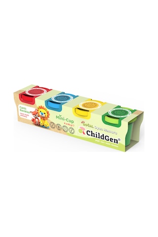 Doğal Oyun Hamuru - Mini-cup Tilki Ve Aslan 4x65gr Ana Renkler Çok Renkli