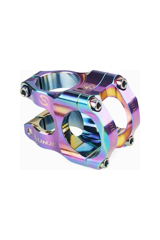 Lunje Alüminyum 31,8mm Mtb Freeride Gidon Boğazı Bisiklet Gidon Boğazı Rainbow Oil Slick Renk Boğaz Turuncu
