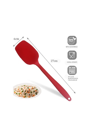 Silikon Kaşık Seti 4lü Büyük Boy Yanmaz Yapışmaz Çizmez 27cm