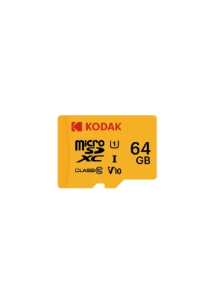Kodak 64gb Micro Sd Uhs-ı C10 U1 V10 Kart + Adaptör Sarı