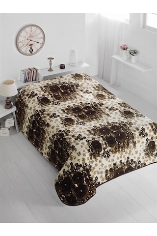 Sarar Çift Kişilik Battaniye- Bahar Kahverengi Kahve