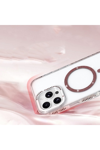 Apple iPhone Uyumlu 16 Pro Max Kılıf M-safe Şarj Özellikli Zore Tera Silikon Kapak - Mürdüm