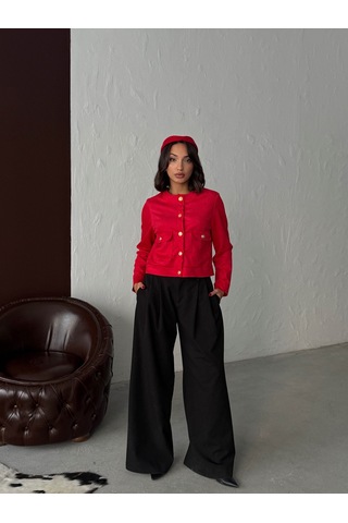 Verymoda Suet Cepli Ceket F1800 Kırmızı