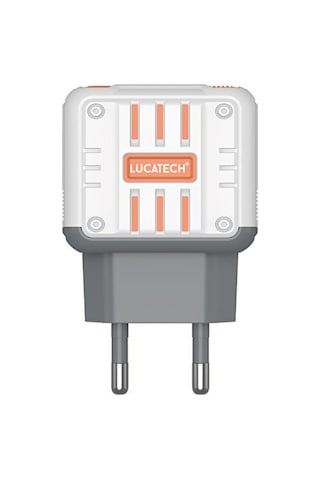 Lucatech Lc-125 45w Pd + Usb Çift Çıkışlı Type-c Ve Usb-a Turbo Hızlı Şarj Cihazı Adaptör Beyaz