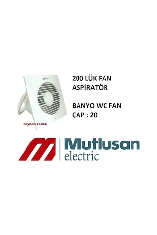 Mutlusan 200 Lük Aspiratör , Banyo Wc Duvar Pencere Fan 26 Cm X