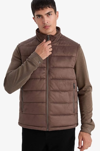 Defacto Slim Fit Dar Kesim Dik Yaka Astarlı Süet Yelek F7753ax26spbn534 Kahve-bn534