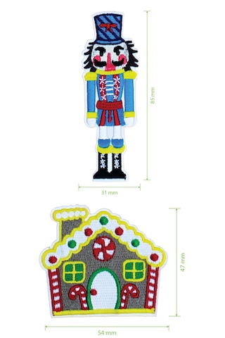 Pin Your Patch New Year Christmas Yeni Yıl Patch Set Patch Yama Seti Koyu Kırmızı