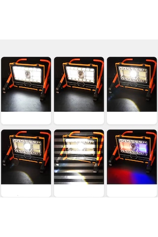 Markalonya P70 Led Solar Panel Şarjlı Taşınabilir Projektör, Gri, Plastik, 10cm, 176 Smd + Yan Led, Kamp Avcılık Acil Durum Balıkçılık Siyah