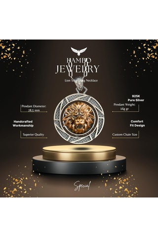Aslan Gümüş Kral Kolye, 925 Ayar Gümüş Erkek Leo Kolye, Hayvan Gümüş Kolye Gümüş