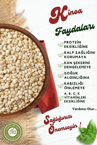 Yörem Afyon Diyetisyen Önerili Glütensiz Yüksek Proteinli Beyaz Kinoa Chenopodium Quinoa 250gr.