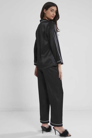 Pierre Cardin Saten Pijama Takımı 1200 Siyah Çok renkli