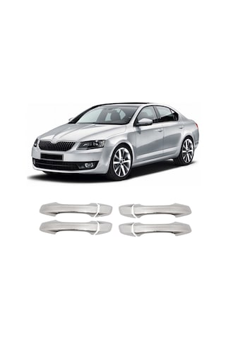 Skoda Octavia A7 Uyumlu 2013-2019 Krom Kapı Kolu 4 Kapı Paslanmaz Çelik