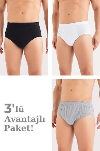 Terrien Desensiz Model Rahat Tasarım İç Çamaşırı Erkek Pamuklu Külot Slip Beli Lastikli 3'lü Paket Renkli Çok Renkli