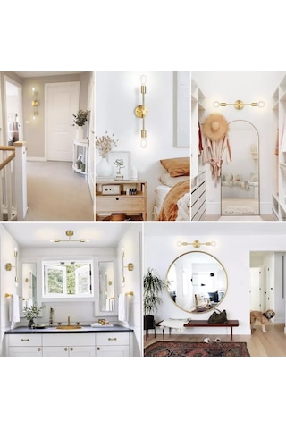 Burenze Modern Tasarım Eskitme Gold Sarı Duvar Aplik