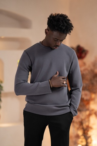 Paul Martin Modal Esnek Kumaş Regular Fit Mevsimlik Sweatshirt Antrasit