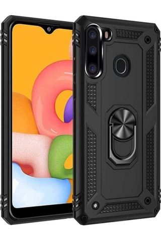 Samsung Uyumlu Galaxy A21 Kılıf Zore Vega Kapak Siyah
