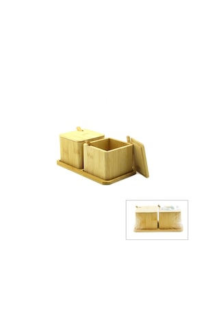 İbico İ22-322 Ahşap Bambu Baharatlık Ve Tuzluk 2'li Set