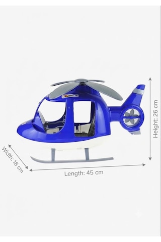 Geniş Kokpit Tasarımlı 45 Cm Polis Helikopteri Manuel Dönen Pervaneli Oyuncak Güvenlik Helikopteri