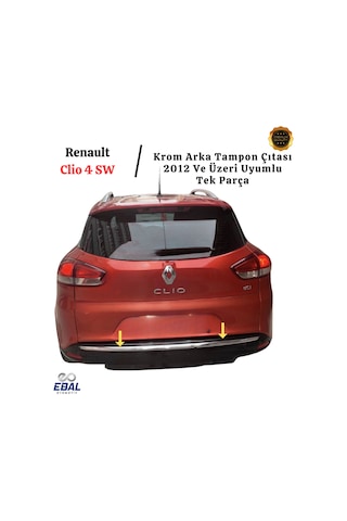 Renault Clio 4 Sw Krom Arka Tampon Çıtası 2012 Ve Üzeri P.çelik