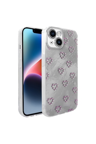 Apple Uyumlu iPhone 13 Kılıf Kamera Korumalı Figürlü Zore Ponti Silikon Kapak - Beyaz Beyaz