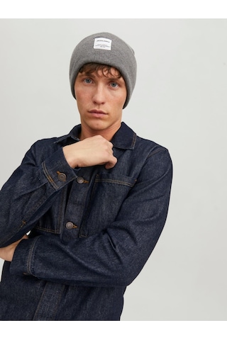 Jack & Jone Jaclong Knit Beanie Noos Erkek Bere-27109 - Gri