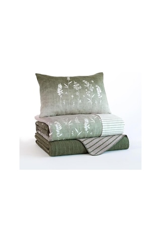 İyi Geceler İstanbul Vioricas Çift Kişilik Battaniyeli Yeşil Nevresim Takımı Yeşil