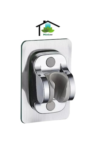 Mintev Krom Nano Kendinden Yapışkanlı Banyo Duş Başlığı Askısı 15 Kg Taşıma Kapasiteli Mafsal Tutacak Krom