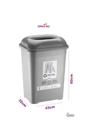 Metal Atık Geri Dönüşüm Kutusu (50 Litre)