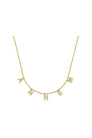 Gümüş Gold Annem Yazılı Bayan Kolye Gümüş