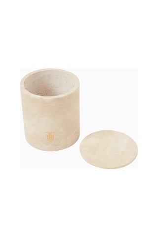 Montroi Travertine Candle Holder 280g Mum Uyumlu Traverten Mumluk Bej