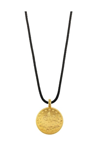 Agakulche 22 Ayar Reşat Altın Siyah İpli Kolye
