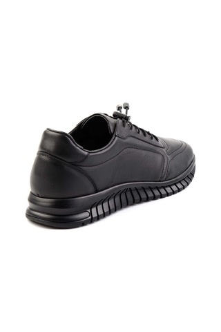 Siyah Hakiki Deri Erkek Casual Ayakkabı E01018025543 Siyah