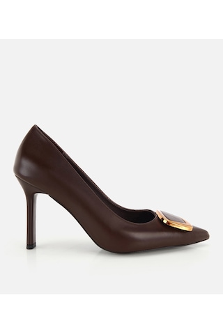 Hotiç Kadın Kahverengi Gold Toka Detaylı İnce Topuklu Stiletto 01ayh332670a480 01ayh332670a480