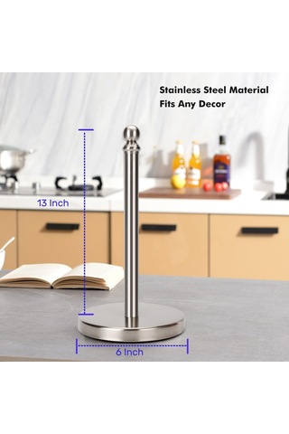 Yunboo Banyo Ve Mutfak İçin Tek Elle Kullanıma Uygun Ağır Tabanlı Çamaşır Kağıdı Tutucu Fırçalı Nikel