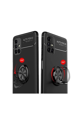 Samsung Uyumlu Galaxy M51 Kılıf Range Yüzüklü Silikon - Mavi Evimdeyokyok