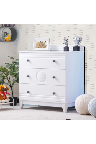 Şifonyer, Alvin 3 Çekmeceli Şifonyer - Gri Gri