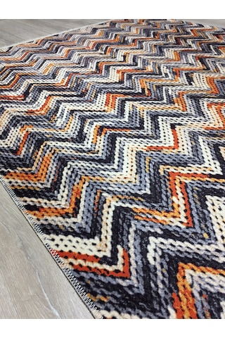 Retro Desenli Alt Kısmı Dokuma Kilim 200x290 Ebatlı+saçaklı
