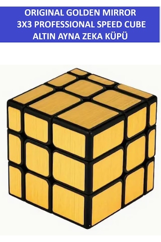 Zetconcept 3x3 Altın Rengi Aynalı Zeka Küpü, Profesyonel Hız Küpü, 3x3 Golden Mırror Ayna Küp -zeka Küpü - Pro