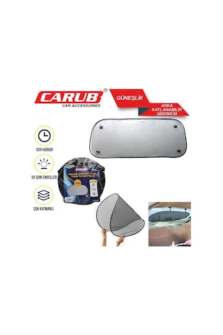 Carub Güneşlik Perde Arka Oval Vantuzlu 100x50