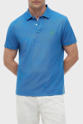 Tommy Hilfiger Logolu % 100 Pamuk Düğmeli Polo Yaka T Shirt Erkek Polo Yaka T Shirt Mw0mw43046 C4u Mavi
