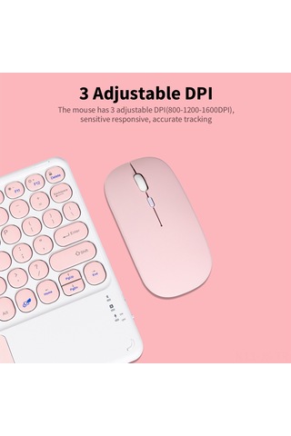 Jeemson Bluetooth 3.0 Kablosuz Klavye Ve Mouse Seti, 10m Aktarım Mesafesi, 800-1600 Dpı, İos/android/windows Uyumlu, Yeşil Renk Diğer