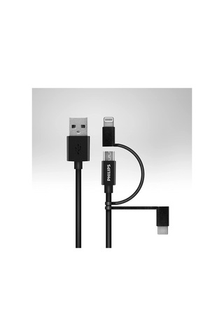 Philips DLC3104T 3in1 Micro USB - Lightining - Type-C Şarj Kablosu 1.2 M