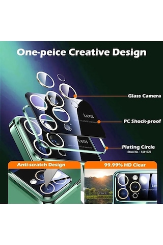 Pointtech Apple Uyumlu iPhone 15 Pro Max Kamera Lens Korumalı Kenarı Renkli Luxury Şeffaf Telefon Kılıfı