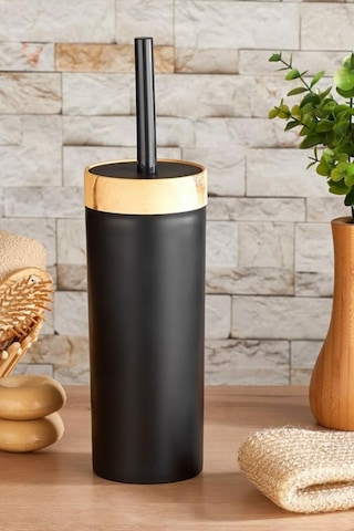 Flora Bambu Desen Wc Klozet Fırçası Plastik, Tuvalet Banyo Wc Temizleme Fırçası Siyah Siyah